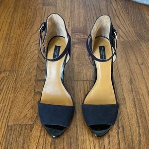 ZARA SUEDE HEELED SANDALS